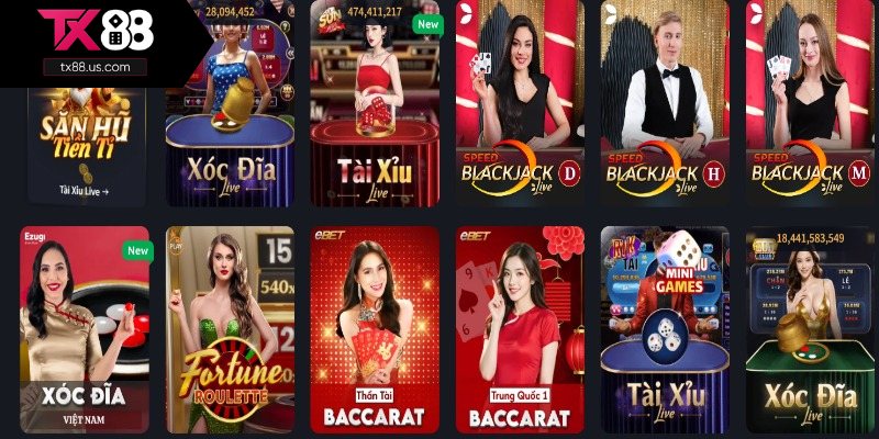 Vài nét về sảnh game casino TX88
